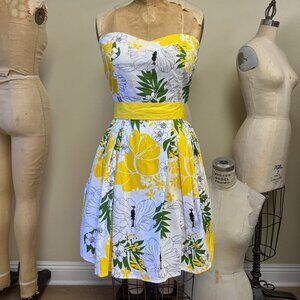 NWOT Deadstock 2000s Floral Strapless Dress Medium